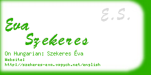 eva szekeres business card